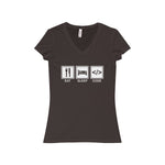 Eat, Sleep, Code - Women's Premium V-Neck Tee