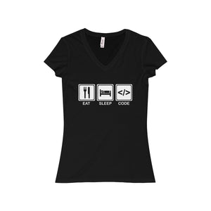 Eat, Sleep, Code - Women's Premium V-Neck Tee