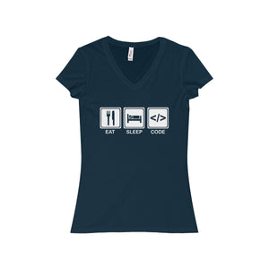 Eat, Sleep, Code - Women's Premium V-Neck Tee