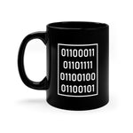 "Code" in Binary - Black mug 11oz