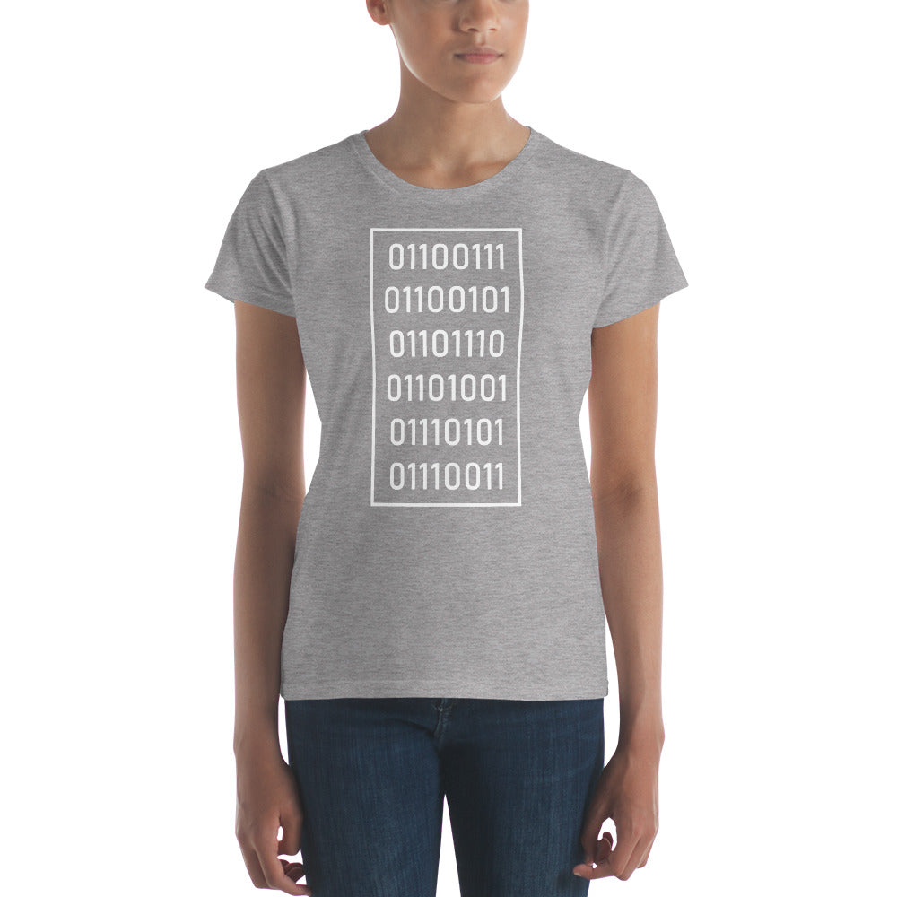 "Genius" in Binary - Women's Premium Fitted T-Shirt